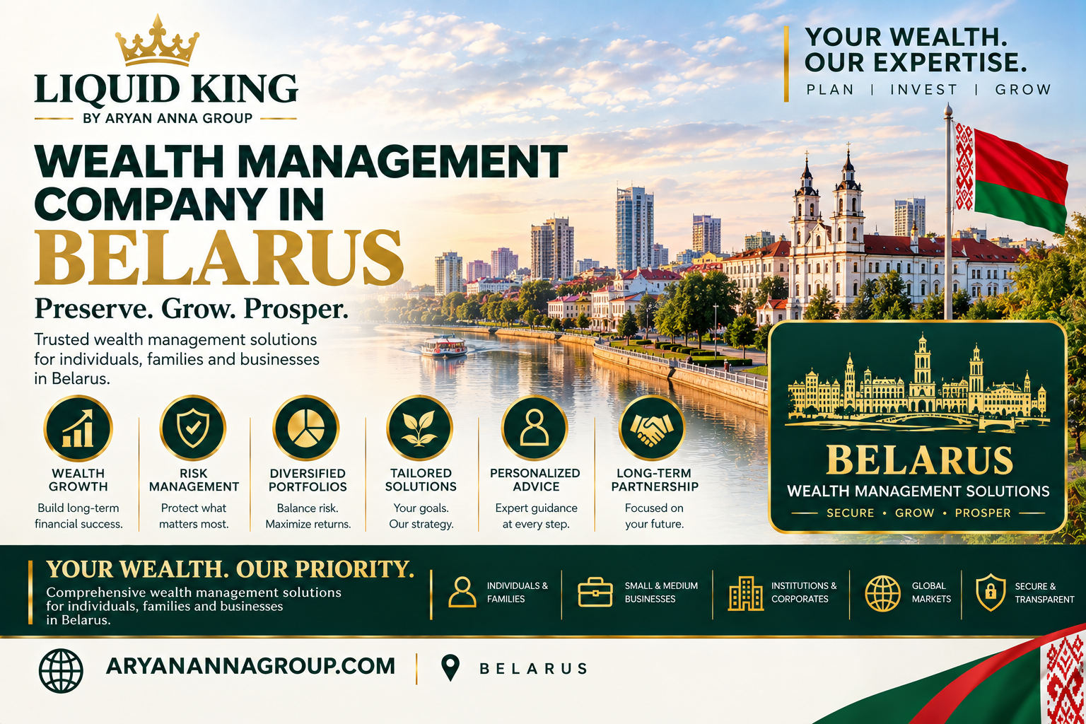Wealth Management Company in Belarus offering financial planning, investment management and wealth preservation services